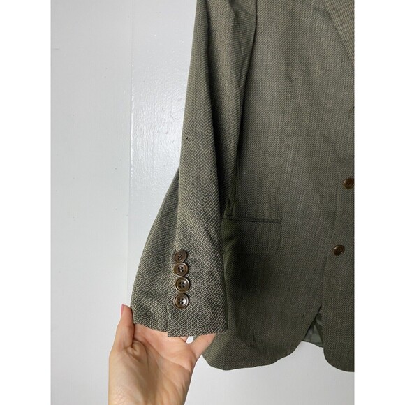 Calvin Klein Blazer Jacket Size 38R Green Fabric Wool Men’s - Picture 13 of 15